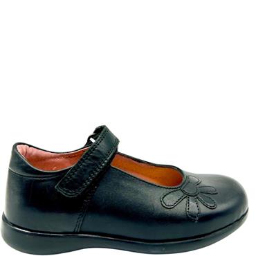 PETASIL VEL STRAP SHOE - BLACK LEATHER
